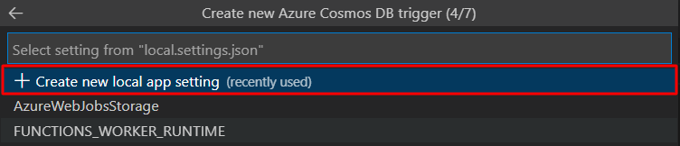 Create local app settings