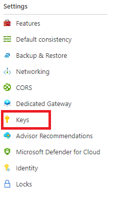 Keys settings in portal